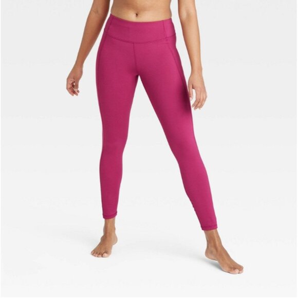 All in Motion Womens Plus Size Simplicity Mid-Rise Leggings 27" Cranberry 4X - Picture 2 of 3